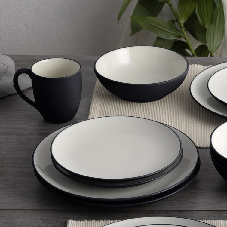 Graphite Matte Ceramic Soup and Cereal Bowls Set of 4