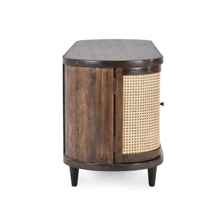 Teresa 70'' Dark Brown Mango Wood and Cane Sideboard