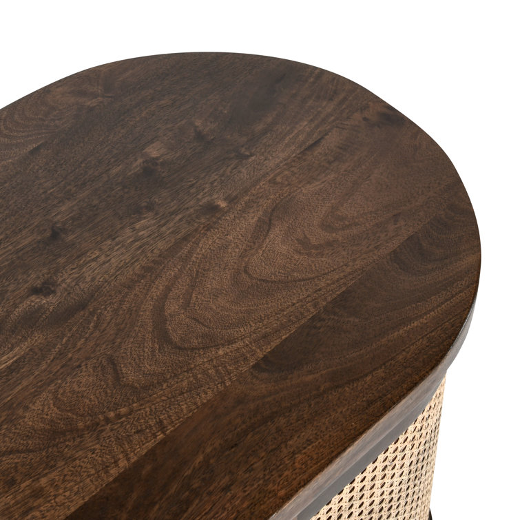 Teresa 70'' Dark Brown Mango Wood and Cane Sideboard