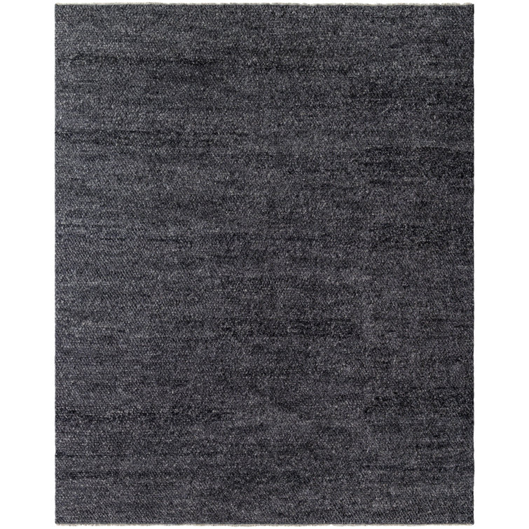 Hand-Knotted Black Wool 8' x 10' Area Rug