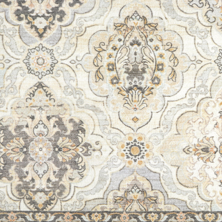 Beige Tufted Washable Non-Slip Rectangular Area Rug 20" x 35"