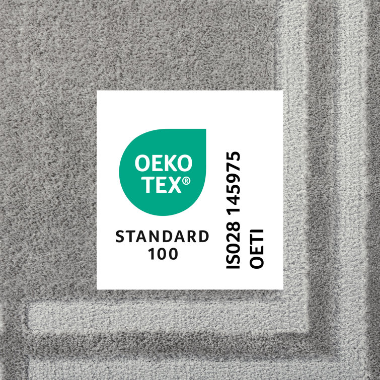 Cloud Shag Gray Geometric Polyester Rectangular Area Rug