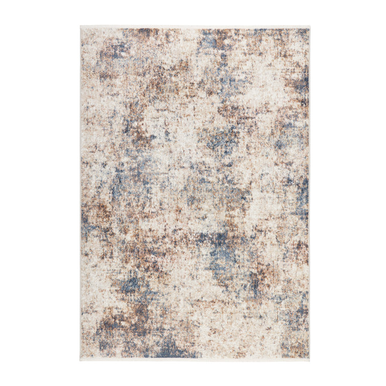 Rein Abstract Cloud Brown and Beige Synthetic 8' x 10' Area Rug