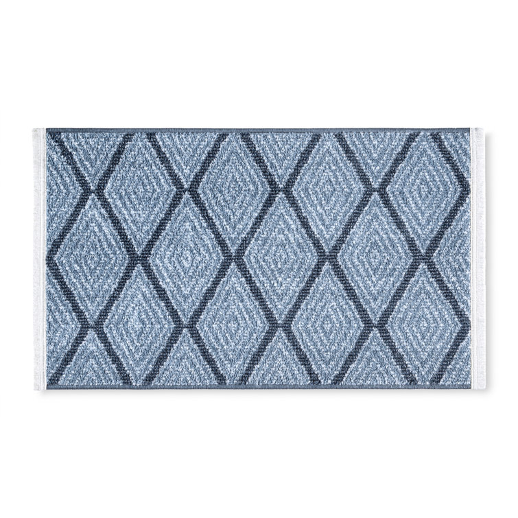 Blue Diamond Synthetic Rectangular Washable Area Rug 21" x 35"