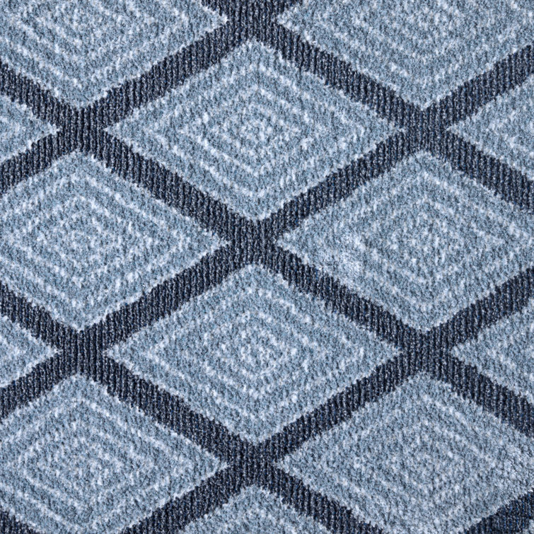 Blue Diamond Synthetic Rectangular Washable Area Rug 21" x 35"