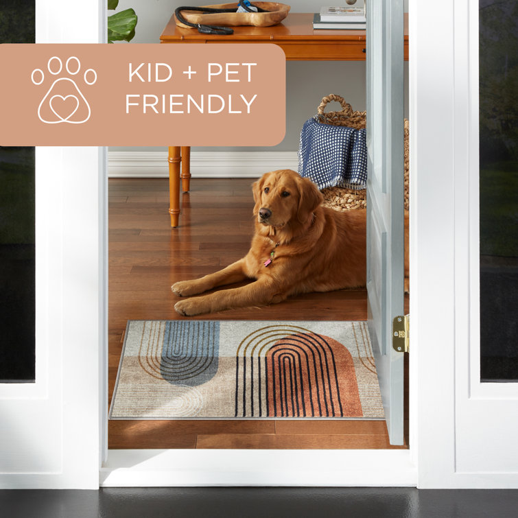 Avani Retro Arch Beige and Rust Synthetic 8' x 10' Washable Area Rug