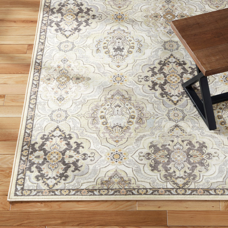 Avani Beige Tufted Washable Rectangular Area Rug 6' x 9'