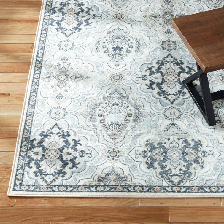 Avani Gray and Blue Synthetic Tufted Washable 6' x 9' Area Rug