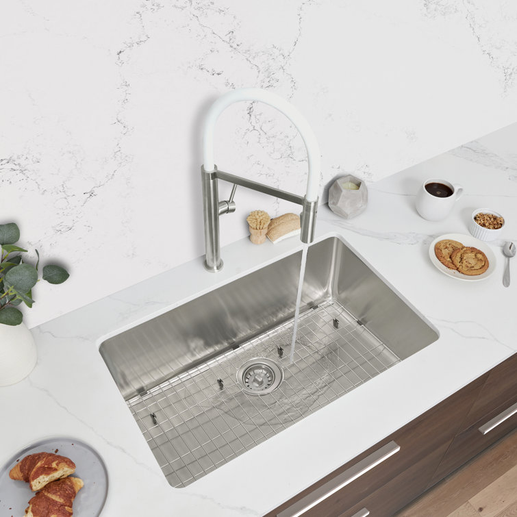 Stylish 30" Stainless Steel Single Bowl Drop-In Kitchen Sink with Grid
