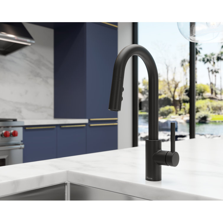 Stellen Matte Black Modern Pull-Down Bar Faucet