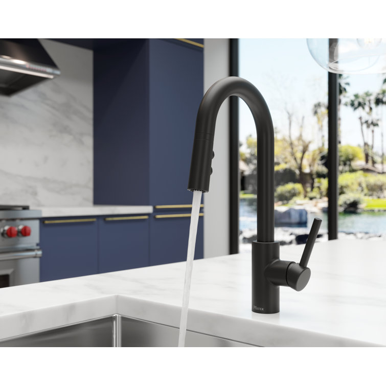Stellen Matte Black Modern Pull-Down Bar Faucet