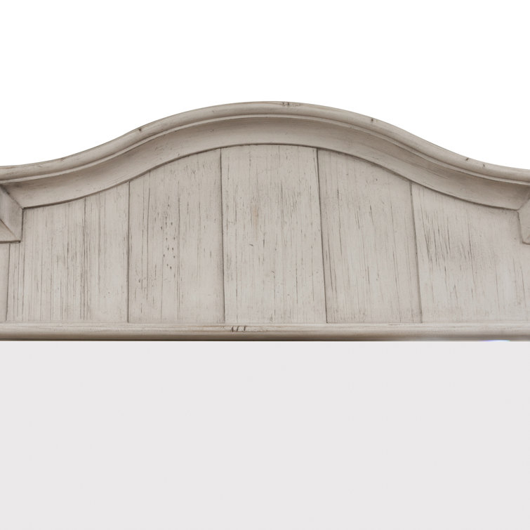 Farmhouse White 8-Drawer Dresser with Mirror