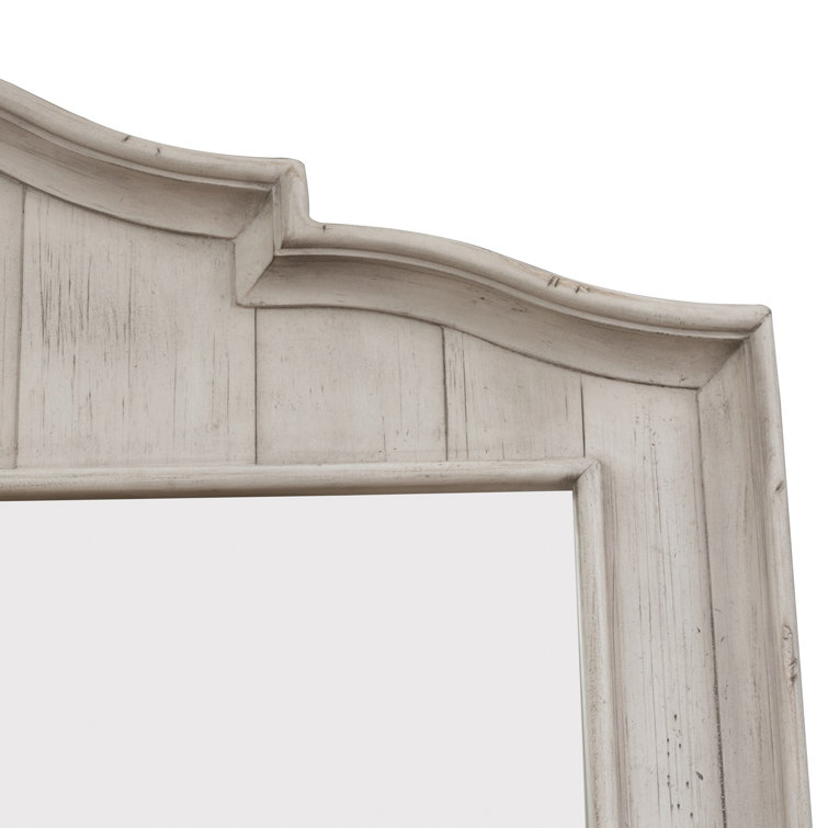 Farmhouse White 8-Drawer Dresser with Mirror