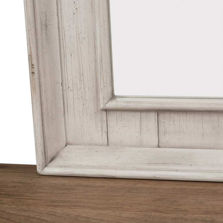 Farmhouse White 8-Drawer Dresser with Mirror