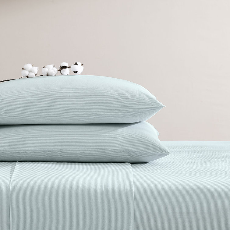 Spring Green Cotton Percale King Sheet Set with Deep Pockets