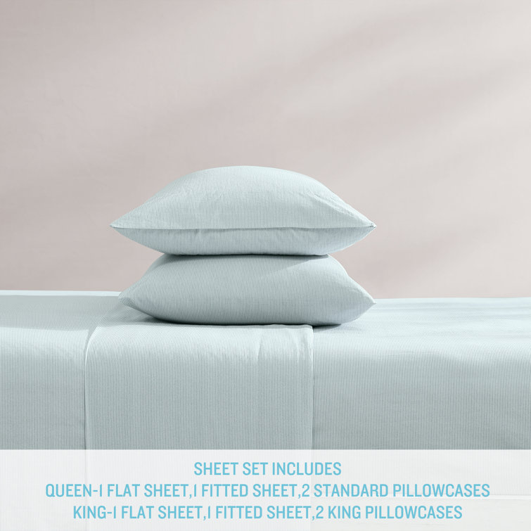 Spring Green Cotton Percale King Sheet Set with Deep Pockets