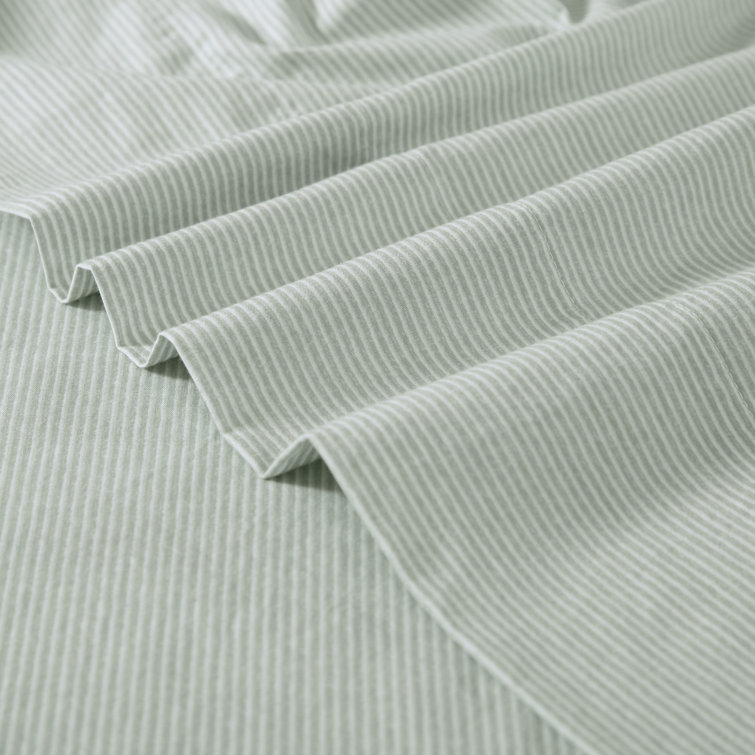 Spring Green Cotton Percale King Sheet Set with Deep Pockets