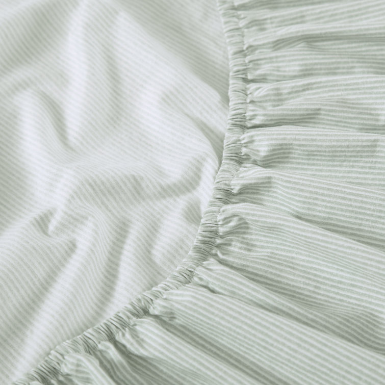 Spring Green Cotton Percale King Sheet Set with Deep Pockets