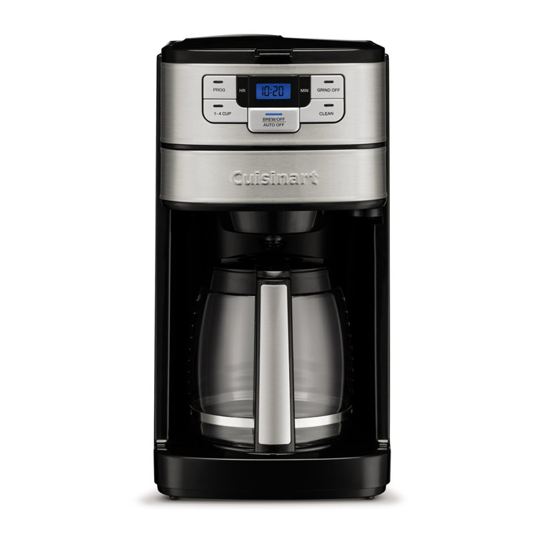 Elegance 12-Cup Black Stainless Programmable Coffee Maker with Grinder