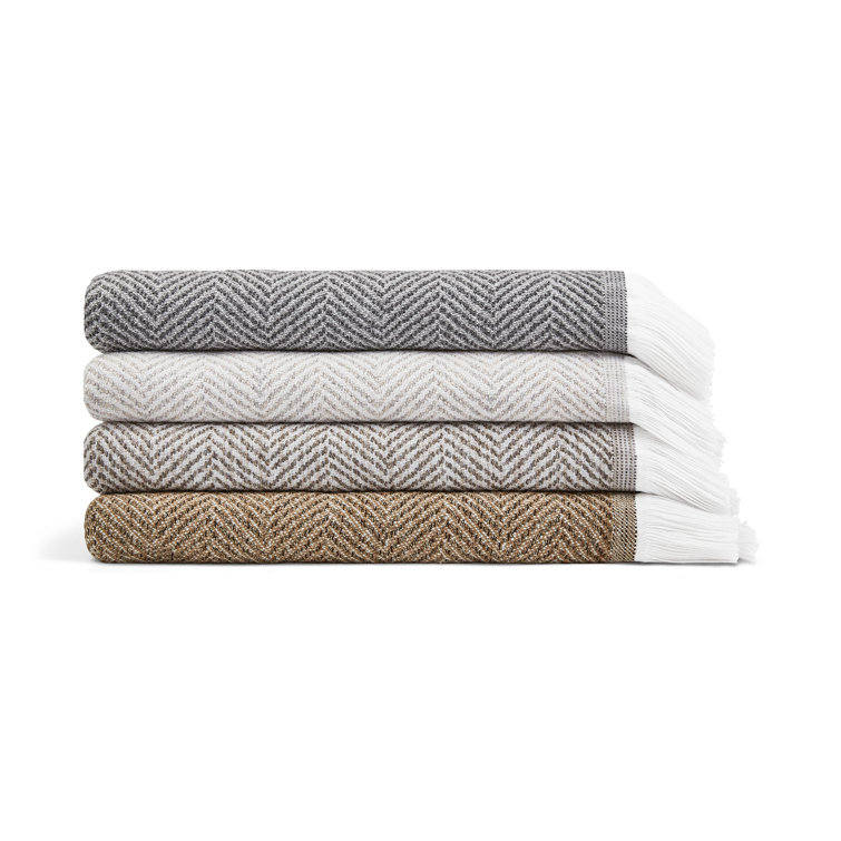 Sunbrella Spice Herringbone Fringed Throw Blanket