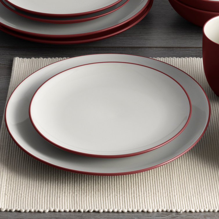 Raspberry Ceramic Coupe Salad Plates, Set of 4