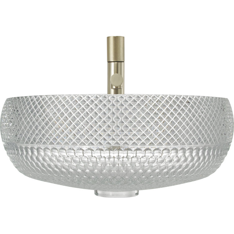 Elegant Clear Glass Textured Circular Vessel Sink