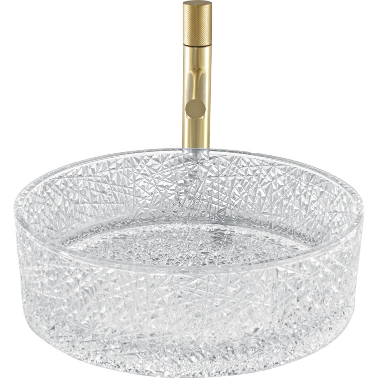 Stadium 16" Clear Tempered Glass Circular Vessel Sink