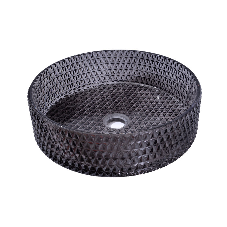 Scotch 16" Black Tempered Glass Circular Vessel Sink