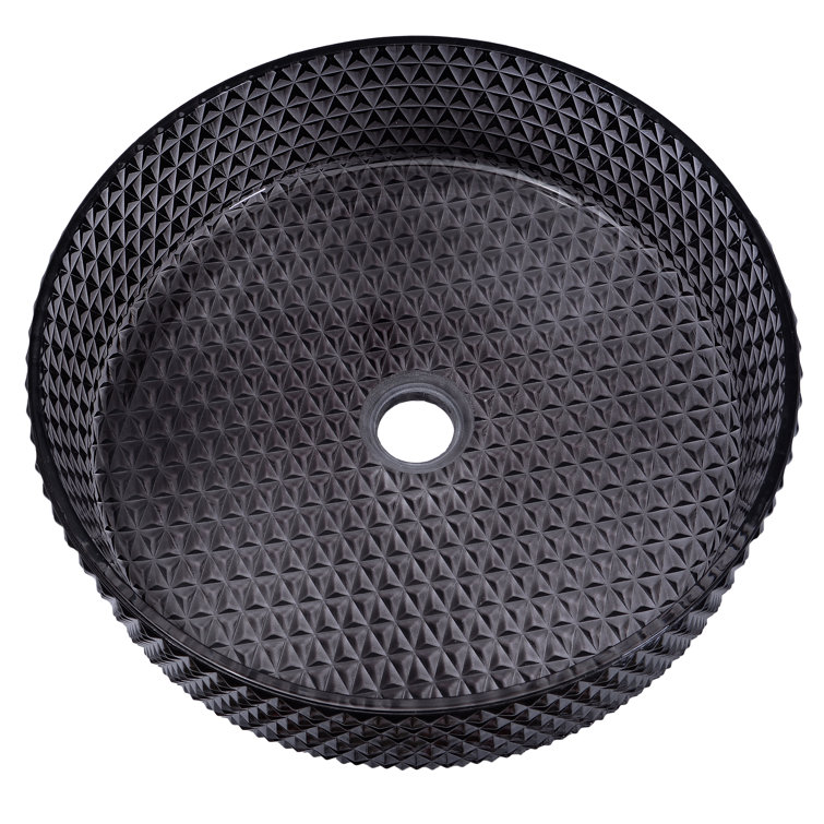 Scotch 16" Black Tempered Glass Circular Vessel Sink