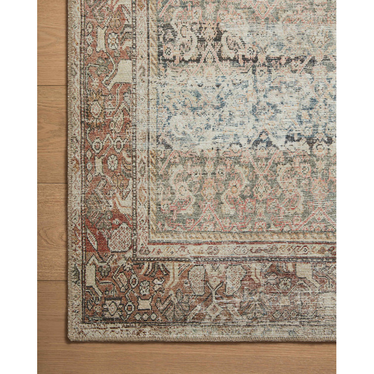 Georgie Multi/Spice Rectangular Wool and Synthetic Rug