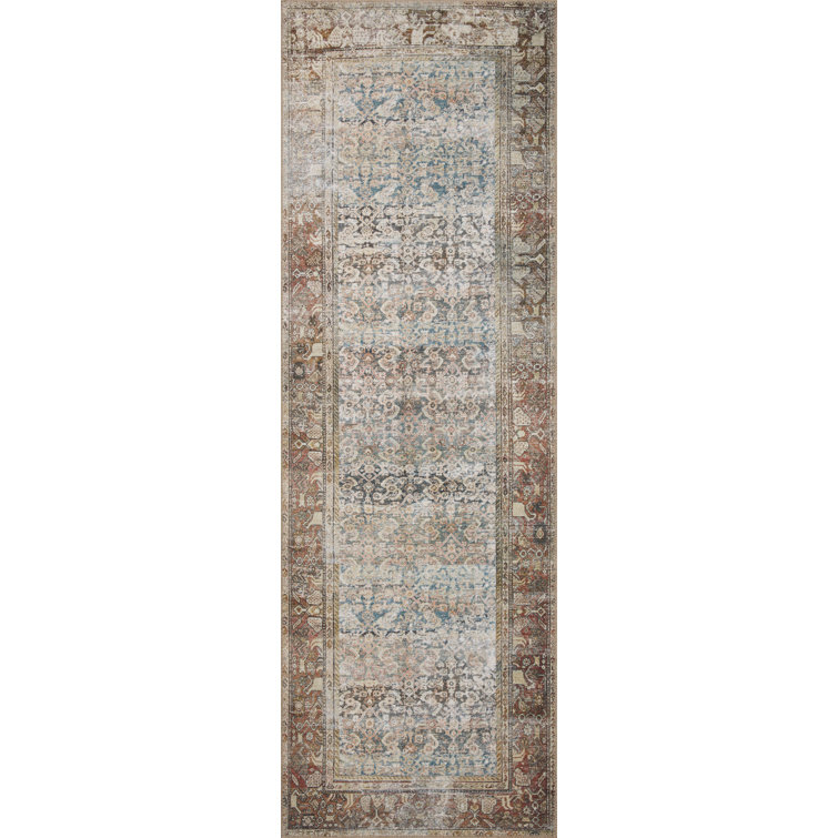 Georgie Multi/Spice Vintage-Style Wool Runner Rug 2'-6" x 12'-0"
