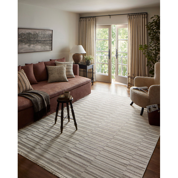 Ivory and Dove Geometric Hand-knotted Wool Area Rug 8'-10" x 12'-2"