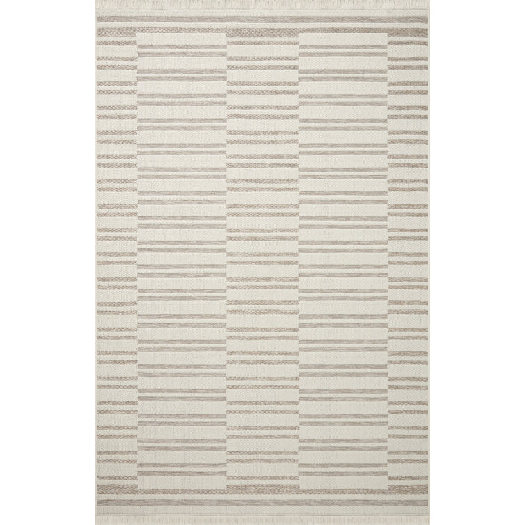 Ivory and Dove Geometric Hand-knotted Wool Area Rug 8'-10" x 12'-2"