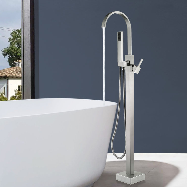PENGFANG WORLDWIDE LLC P016BNTF Single Handle Floor Mounted Tub Faucet with Handshower