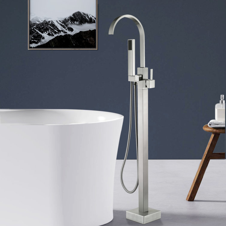 PENGFANG WORLDWIDE LLC P016BNTF Single Handle Floor Mounted Tub Faucet with Handshower