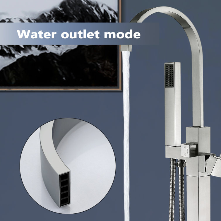 PENGFANG WORLDWIDE LLC P016BNTF Single Handle Floor Mounted Tub Faucet with Handshower
