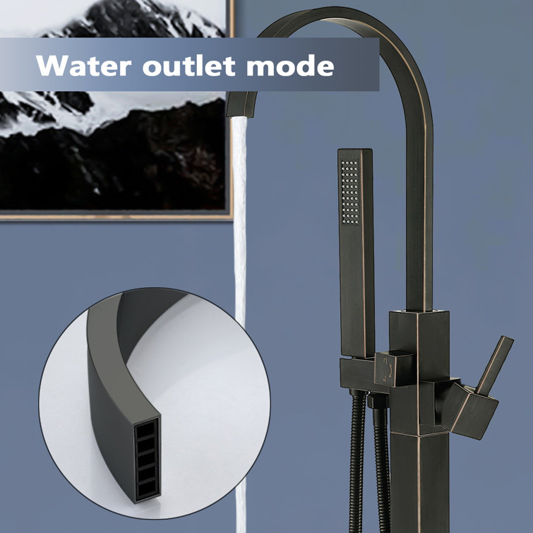 Venetian Bronze Freestanding Tub Faucet with Hand Shower