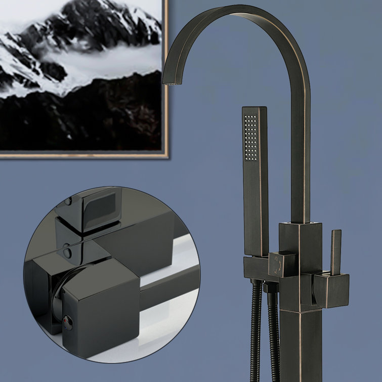 Venetian Bronze Freestanding Tub Faucet with Hand Shower