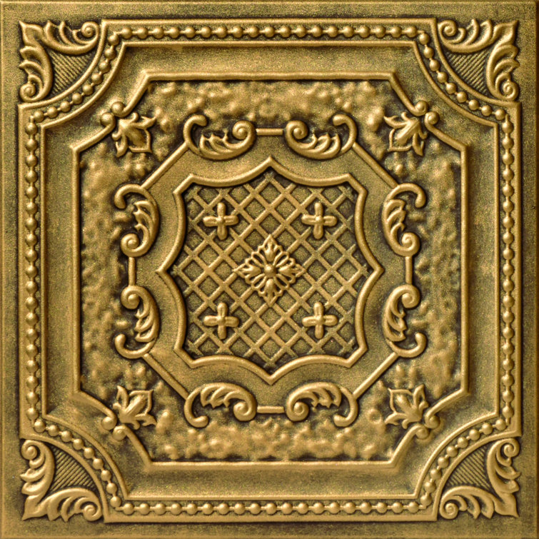 Antique Gold Polystyrene Glue-Up Ceiling Tile 1.6 Ft. x 1.6 Ft.