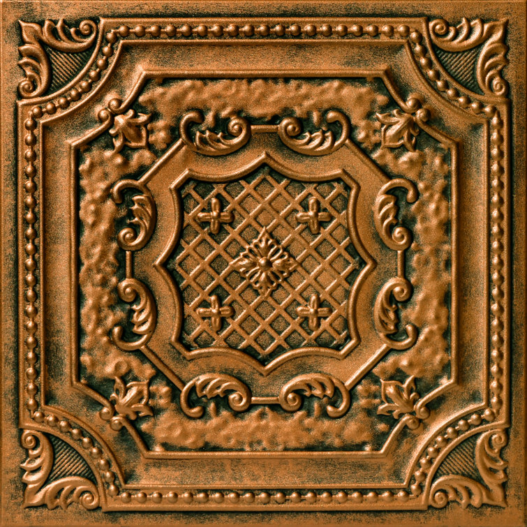 Antique Bronze 1.6 Ft. Square Polystyrene Ceiling Tile