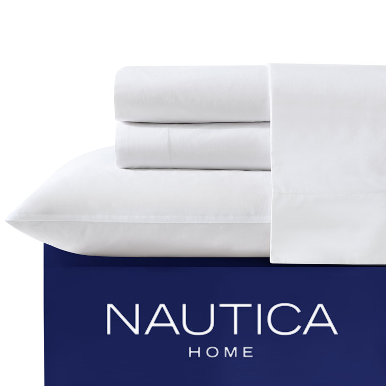 Full Size White Cotton Percale Sheet Set