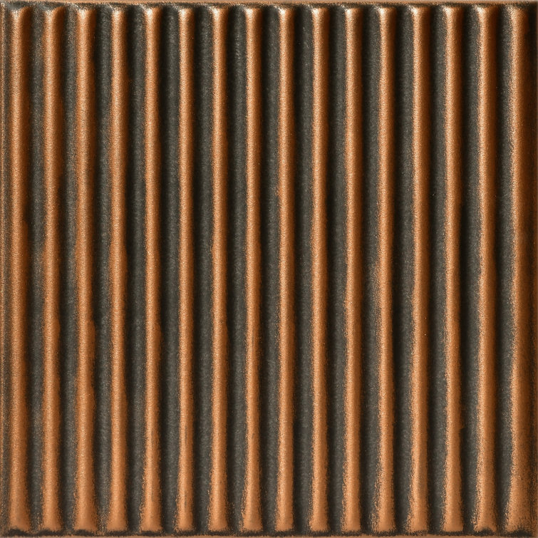 Antique Bronze Faux Tin Glue-Up Ceiling Tile Set