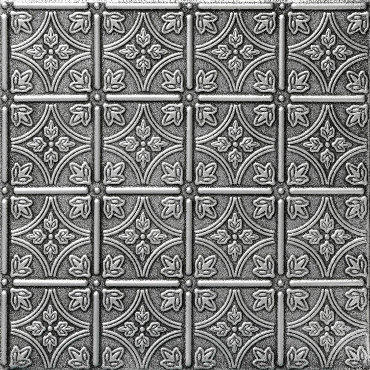 Antique Silver Polystyrene Square Glue-Up Ceiling Tile