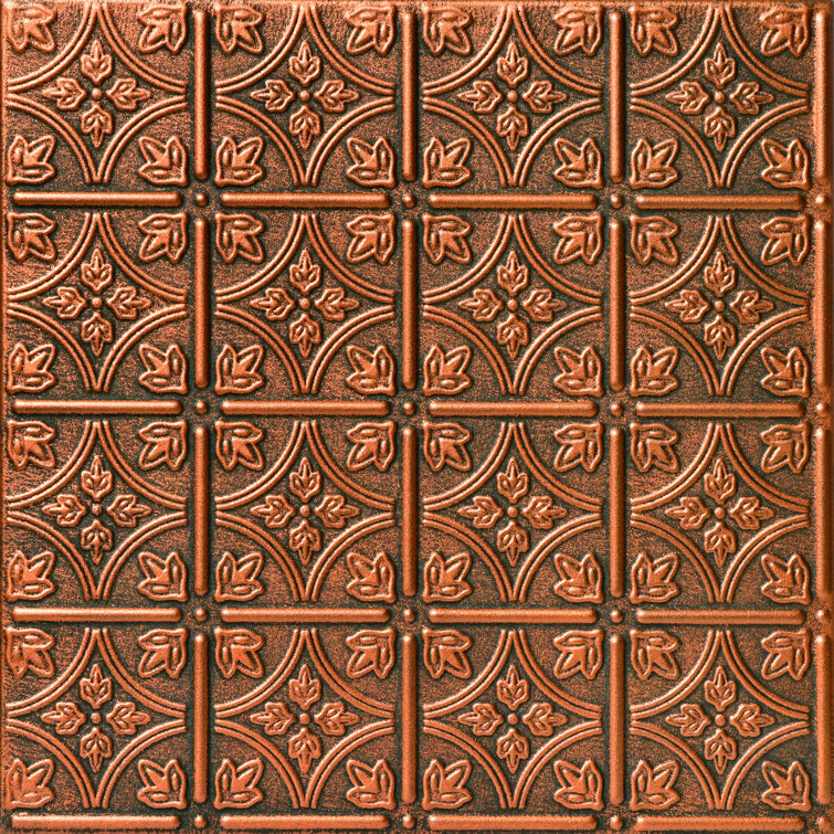 Antique Copper Faux Tin 2x2 Glue-Up Ceiling Tile