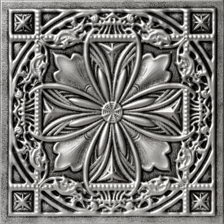 Antique Silver Textured Polystyrene Glue-Up Ceiling Tile