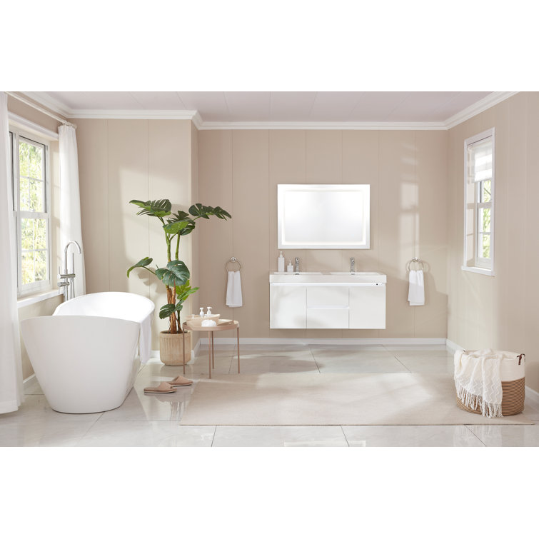 Ophelia 71" White Acrylic Freestanding Soaking Bathtub