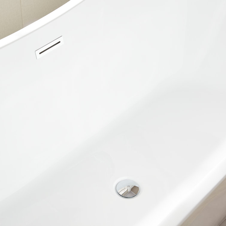 Ophelia 71" White Acrylic Freestanding Soaking Bathtub