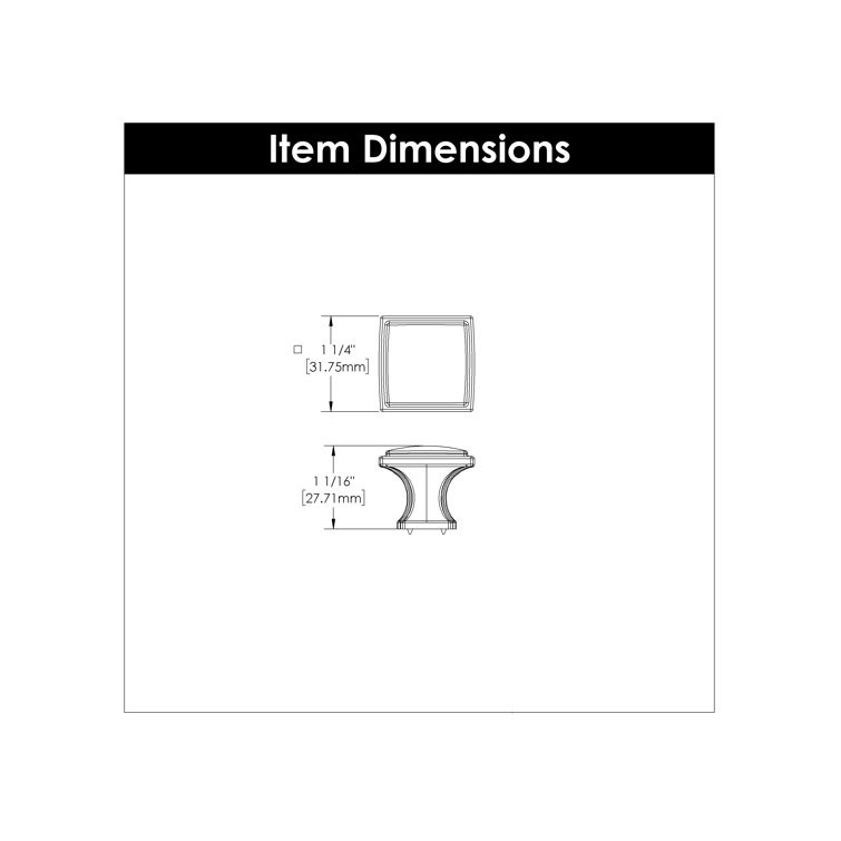 Matte Black Square Cabinet Knob with Mounting Hardware, 10-Pack