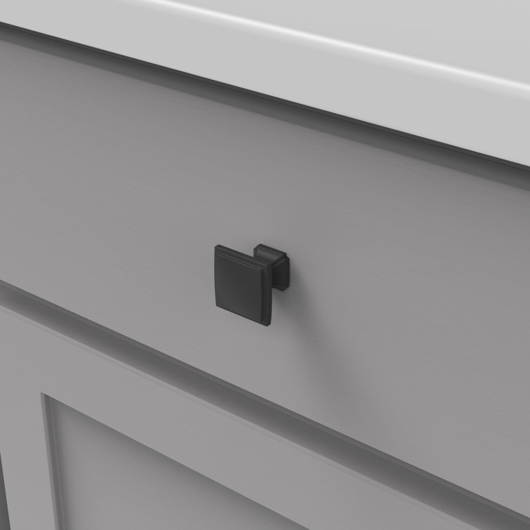 Matte Black Square Cabinet Knob with Mounting Hardware, 10-Pack