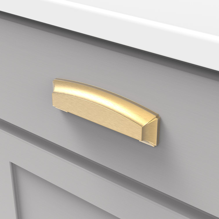 Bridges Brushed Golden Brass Arch Cup Drawer Pulls, 5-Pack